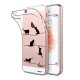 Coque iPhone 5/5S/SE silicone transparente Chat Lignes ultra resistant Protection housse Motif Ecriture Tendance Evetane