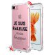 Coque iPhone 7/8/ iPhone SE 2020 anti-choc souple angles renforcés transparente Raleuse Mais Heureuse Evetane