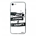 Coque en verre trempé iPhone 7/8/ iPhone SE 2020 Jolie Mignonne et chiante Ecriture Tendance et Design Evetane.