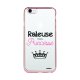 Coque iPhone 7/8 bumper rose gold Raleuse mais princesse Ecriture Tendance et Design Evetane