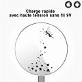 Chargeur Induction contour argent blanc Fée Evetane