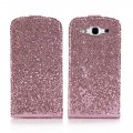 Etui clapet rose à paillettes pour Samsung Galaxy S3 I9300