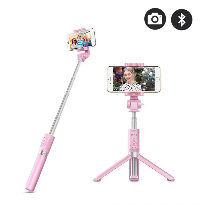 Perche selfie et trépied Rose - Coquediscount