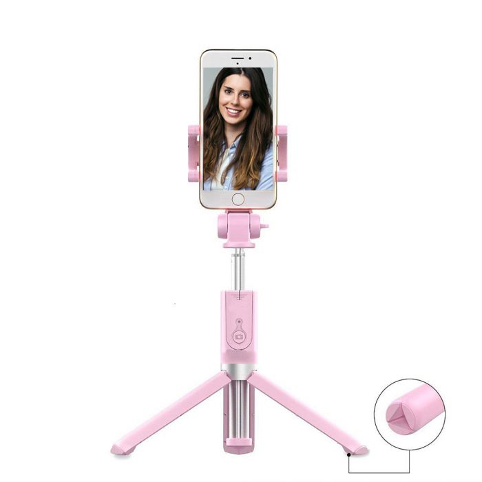 Perche selfie et trépied Rose - Coquediscount