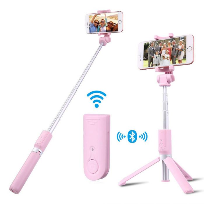 Perche selfie et trépied Rose - Coquediscount