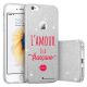 Coque iPhone 6 iPhone 6S paillettes argent, Amour à la française, La Coque Francaise®
