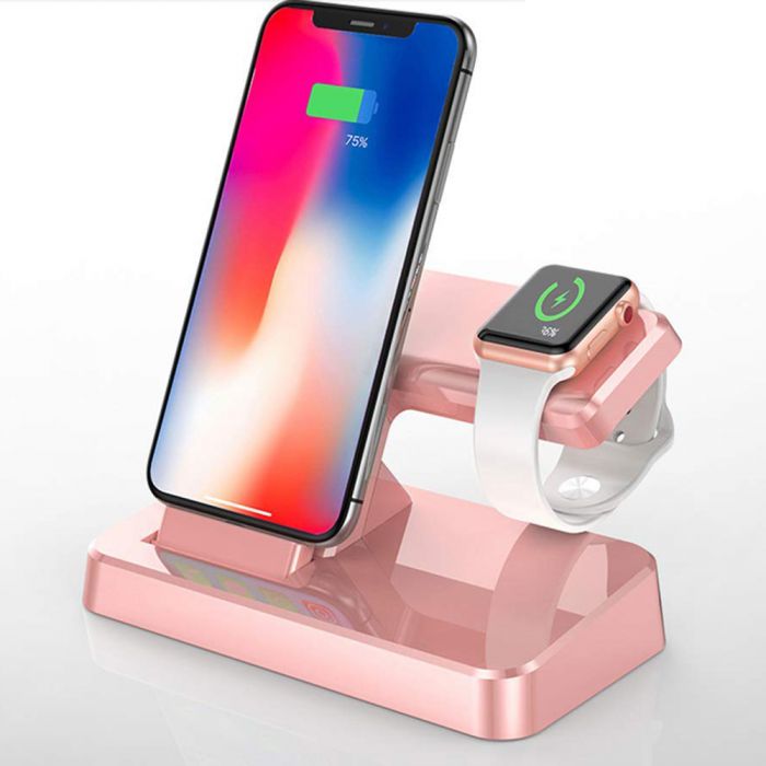 Support de charge Rose Gold Apple Watch et iPhone
