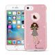 Coque iPhone 5/5S/SE paillettes rose, Coeur d'amour, La Coque Francaise®