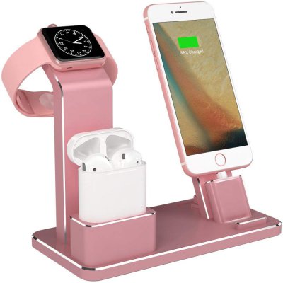 Support de charge Rose Gold Apple Watch, iPhone et AirPods