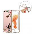 Coque iPhone 6 iPhone 7 bumper rose gold Fée papillon fleurale Ecriture Tendance et Design Evetane