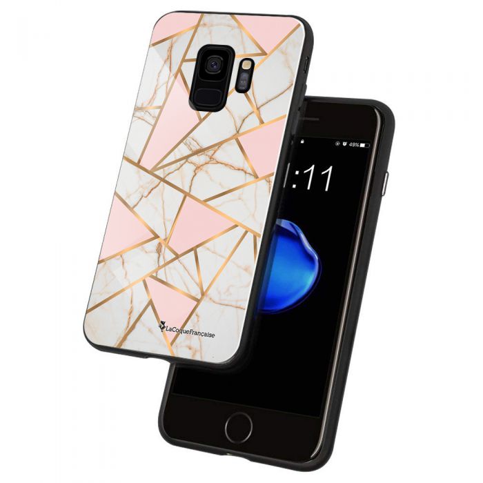 Coque en verre trempé Samsung Galaxy S9 Marbre Rose Ecriture Tendance et Design La Coque Francaise. - Coquediscount Coque en verre trempé Samsung Galaxy S9 Marbre Rose Ecriture Tendance et Design La Coque Francaise. - Coquediscount