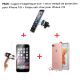 Pack iPhone 7/8 : Coque anti-choc transparente , vitre de protection et support magnétique noir