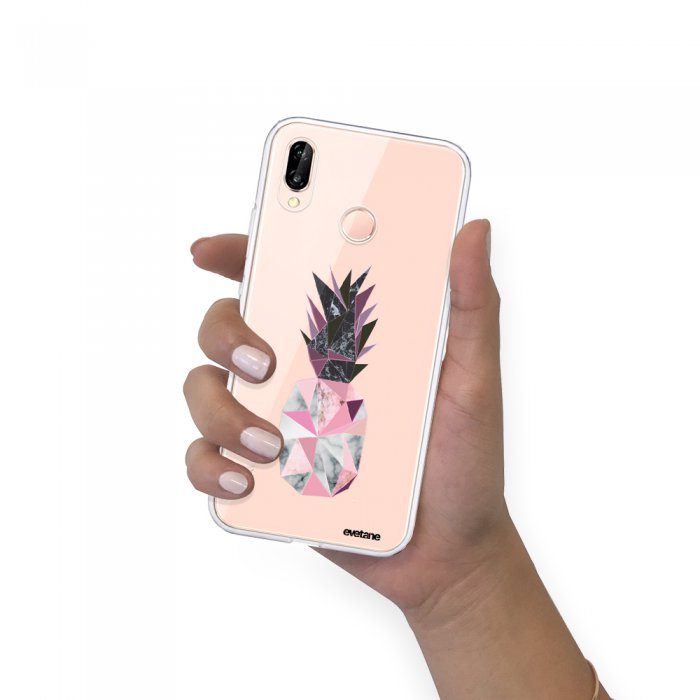 Coque Souple Huawei P20 Lite souple transparente Ananas geometrique marbre Motif Ecriture