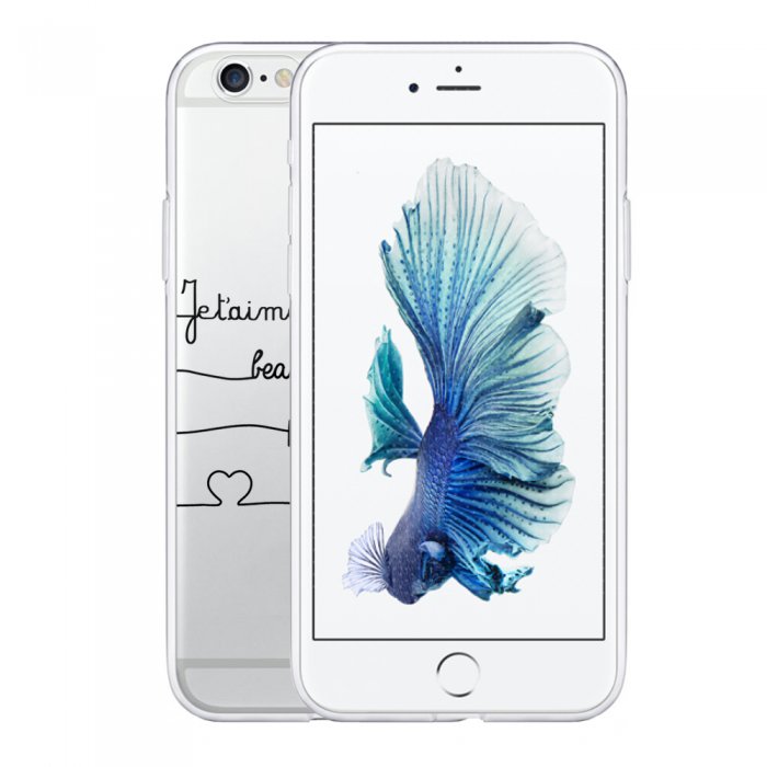 Coque 360 iPhone 6 iPhone 6S 360 intégrale transparente Maman un peu beaucoup Ecriture Tendance