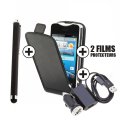 Pack Etui clapet noir / 2 films protecteurs / stylet / Triple pack pour Acer Liquid Z3