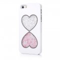 Coque blanche coeurs cristaux pour iPhone 5 / 5S