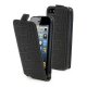 Muvit étui clapet slim noir croco pour iPhone 5 / 5S et film protecteur