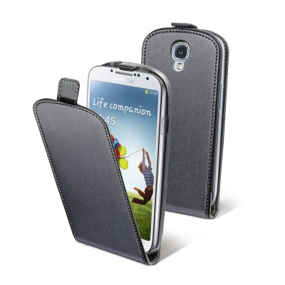 Muvit étui slim noir lisse avec film pour Samsung Galaxy S4 I9500