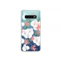 Coque Samsung Galaxy S10 Plus silicone transparente Orchidées ultra resistant Protection housse Motif Ecriture Tendance Evetane