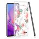 Coque Compatible avec Samsung Galaxy S10 Plus souple transparente, Orchidées Ecriture Tendance et Design