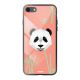 Coque en verre trempé iPhone 7 iPhone 8 verre trempé noir Panda Bambou Ecriture Tendance et Design Evetane