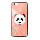 Coque en verre trempé iPhone 6/6S verre trempé noir Panda Bambou Ecriture Tendance et Design Evetane