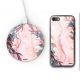 Pack : coque iPhone 8 et chargeur induction en verre trempé -Marbre Fleurs