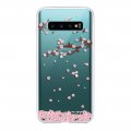 Coque Samsung Galaxy S10 silicone transparente Chute De Fleurs ultra resistant Protection housse Motif Ecriture Tendance Evetane