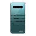 Coque Samsung Galaxy S10 silicone transparente Un peu, Beaucoup, Passionnement ultra resistant Protection housse Motif Ecriture Tendance Evetane