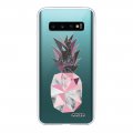 Coque Samsung Galaxy S10 silicone transparente Ananas geometrique marbre ultra resistant Protection housse Motif Ecriture Tendance Evetane
