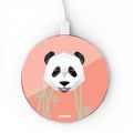 Chargeur Induction contour argent blanc Panda Bambou Evetane