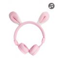 Casque filaire pour enfant en forme de lapin - rose