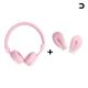 Casque filaire pour enfant en forme de lapin -rose