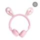 Casque filaire pour enfant en forme de lapin -rose