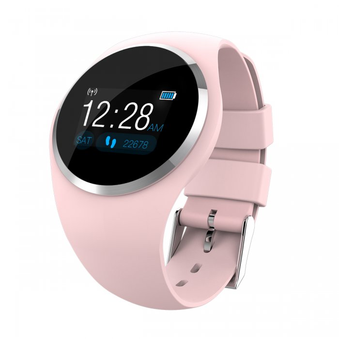 Montre connectee sales rose poudré