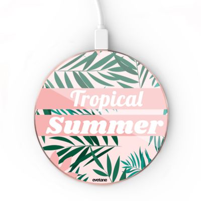 Chargeur Induction Tropical Summer Pastel Ecriture Tendance et Design Evetane