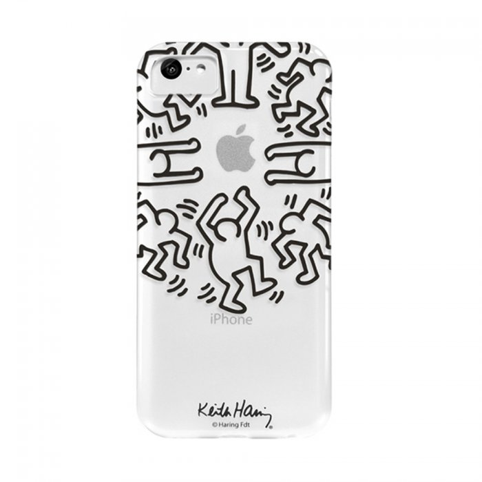 Coque semi rigide transparente danseurs Keith Haring pour iPhone 5C