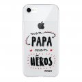 Coque iPhone 7/8/ iPhone SE 2020 360 intégrale transparente Mon papa mon héros Tendance Evetane.