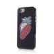 Coque noire fraise cristaux pour iPhone 5 / 5S