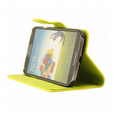 Mocca étui folio vernis jaune fluo Samsung Galaxy S4 I9500