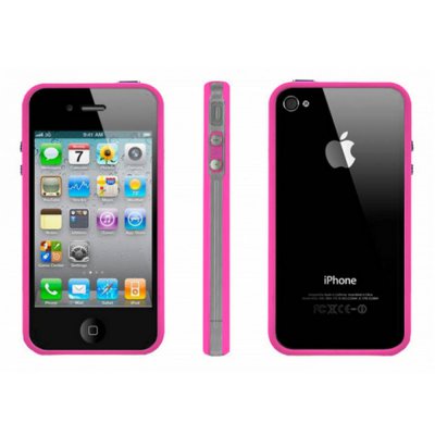 Bumper rose et transparent pour iPhone 4 / 4S