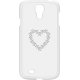 Coque Swarovski blanche motif coeur en strass pour Samsung Galaxy S4 I9500