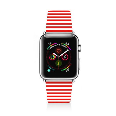 Bracelet Apple Watch en cuir 38-40mm Marinière Rouge La Coque Francaise