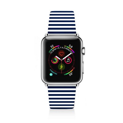 Bracelet Apple Watch en cuir 38-40mm Marinière Bleue La Coque Francaise