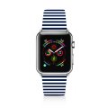 Bracelet Apple Watch en cuir 38-40mm Marinière Bleue La Coque Francaise