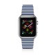 Bracelet Apple Watch en cuir 42-44mm Marinière Bleue La Coque Francaise