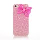 Coque rose pâle à paillettes et noeud rose pour iPhone 5 / 5S