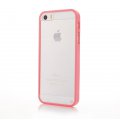 Coque bumper rose et vitre arrière transparente pour iPhone 5 / 5S