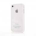 Coque bumper blanc et vitre arrière transparente pour iPhone 4 / 4S