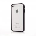 Coque bumper noir et vitre arrière transparente pour iPhone 4 / 4S